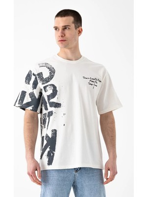 i8 Denim Yazı Baskılı T-Shirt