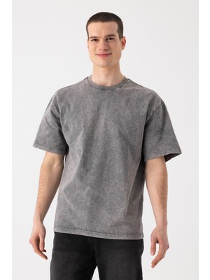 i8 Denim Yıkamalı Basic T-Shirt