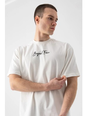 i8 Denim Etnik Baskılı Nakışlı T-Shirt