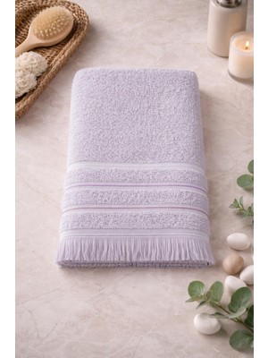 Baveno Home Pamuklu Saçaklı 65X130 cm Yumuşak Renkli Ev & Otel Havlusu Baveno