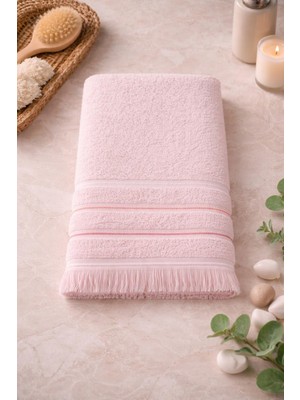 Baveno Home Pamuklu Saçaklı 65X130 cm Yumuşak Renkli Ev & Otel Havlusu Baveno