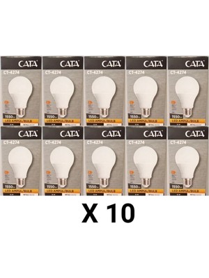 Cata 15 Watt Beyaz LED Ampul 6400K 10 Adet Endüstriyel Kullanıma Uygun Enerji Verimli CT-4274