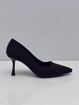 Feles Kadın Kahve Nubuk Klasik Stiletto Ince Topuklu – 7 cm Topuk - Podeia Estilo