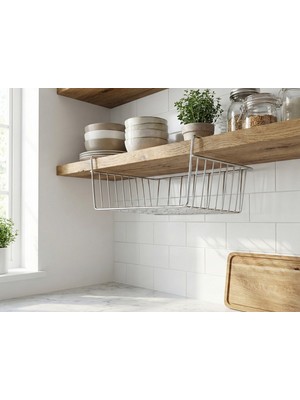 Tidy Home Dolap Içi Kanguru Raf Çelik Sepet Askılı Raf Düzenleyici Sepet Raf Altı Sepet Metal