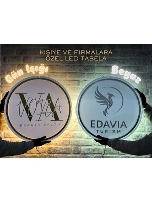 Dekorvia Kişiye ve Firmaya Özel Pleksi Işıklı LED Tabela 60X60