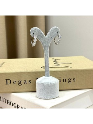 Ca Shopping Kalp Taşlı Çelik Küpe