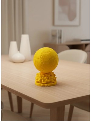 My Best Store Sarı Fıfa Topu Dekoratif Biblo 10CM Modern Masa Üstü Aksesuar