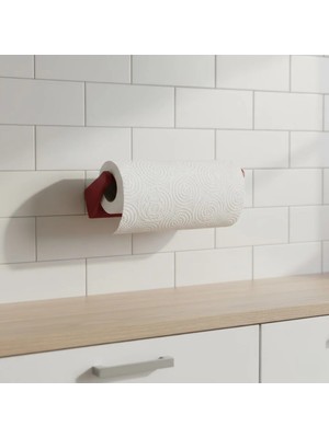 My Best Store Kırmızı Peçete Tutucu Dayanıklı Duvar Tipi Kağıt Havlu Askısı