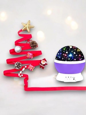 My Best Store Dönen Renkli Gökyüzü Projektörlü Gece Lambası