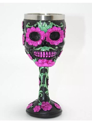 MiraLive Day Of The Dead Şeker Kurukafa Tasarımlı 3D Çelik Kadeh Bardak