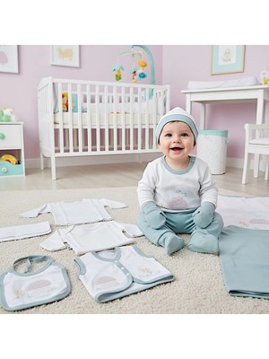 Milays Gaye Kız Bebek Çiçek Nakışlı 10 Lu Haztane Çıkış Zıbın Seti .