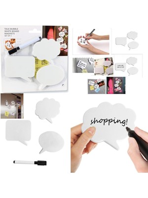 My Best Store Kalemli Konuşma Balonu Tasarımlı 3'lü Magnet Seti