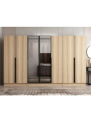 Minar Nisa Plus 7 Kapaklı 2 Çekmece Dolap Dore Plus Dore Reflekte Cam