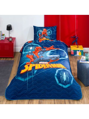Taç Lisanslı Spiderman Dark Tek Kişilik Yatak Örtüsü Seti