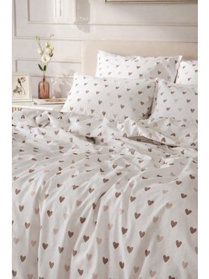 Uçkan Home %100 Pamuk Cozy Hearts Çift Kişilik Nevresim Seti