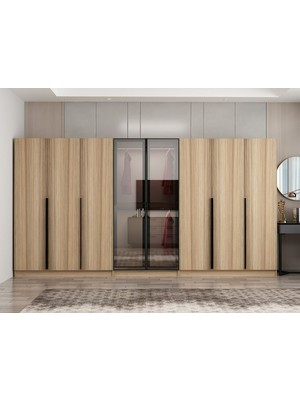 Minar Nisa Plus 8 Kapaklı 4 Çekmece Dolap Dore Plus Dore Reflekte Cam