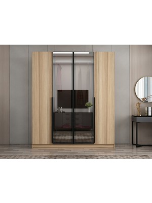 Minar Nisa Plus 4 Kapaklı 2 Çekmece Dolap Dore Plus Dore Reflekte Cam