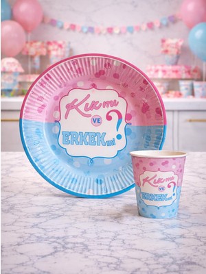 Parti Adresi Cinsiyet Partisi Kız Mı Erkek Mi Karton Tabak Bardak Set