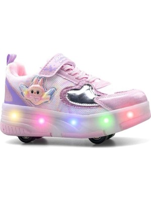 Tuğba Ortopedi 170 Kız Çocuk Pudra Işıklı Tekerlekli Sneaker