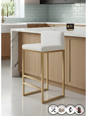 Ats Dekor Barvia Back , Bar & Mutfak Sandalyesi , Metal Ayaklı