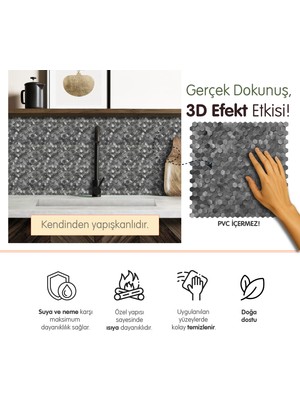 Stickez Tiles 3D Kendinden Yapışkanlı Metal Kompozit Duvar Karosu 30,68 cm x 30,59 cm (2 Adet - 0,187 M²)