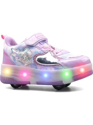 Tuğba Ortopedi 170 Kız Çocuk Pudra Işıklı Tekerlekli Sneaker