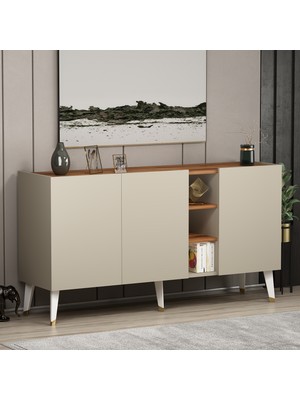 Betroya Scandi Konsol Kumtaşı Kemençe Çok Amaçlı Konsol Gümüşlük Tv Sehpası 150 cm