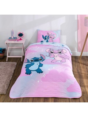 Taç Lisanslı Disney Stitch Shiny Tek Kişilik Yatak Örtüsü Seti