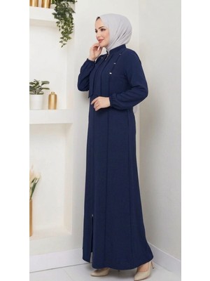 Mihrimah Kadın Büyük Beden Petek Kumaş Hakim Yaka Ferace