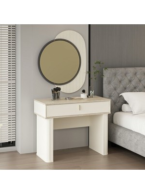 Minar Valento Aynalı Makyaj Masası - Aytaşı-Traverten