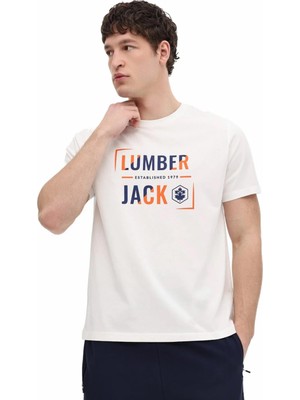 Jack & Jones Lumberjack ml Okına 11ID1-104 Fx On Yazıl Baskılı Kısa Kol  Tshırt