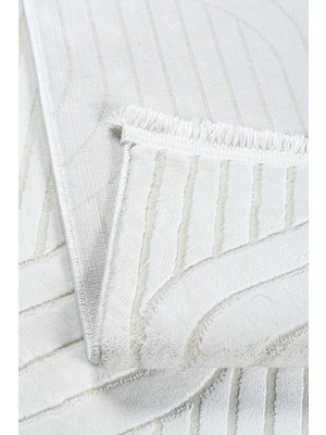 Estiva Home Krem Beyaz Bambu Dokulu Salon Halısı | 4–6 M²  Antialerjik