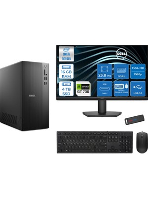 Dell Tower ECT1250 Intel Core I5 14400 16GB Ddr5 4tb SSD 2GB/GT730 23.8" Mon Freedos Kurumsal Masaüstü Bilgisayar 730ECT125014M23F04 + Zettausb
