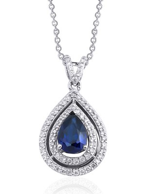 Makdis Pırlanta 1.25 Karat Safir Pırlanta Kolye