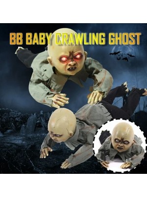 MiraLive Sesli Işıklı ve Sensörlü Yerde Emekleyen Hareketli Bebek Hayalet Zombi Dekor 30X85 cm