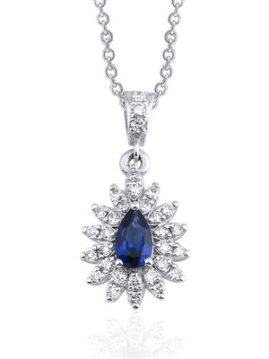 Makdis Pırlanta 0.40 Karat Safir Pırlanta Kolye