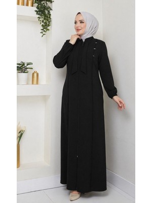 Mihrimah Kadın Büyük Beden Petek Kumaş Hakim Yaka Ferace