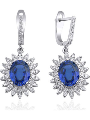 Makdis Pırlanta 6.00 Karat Safir Pırlanta Küpe
