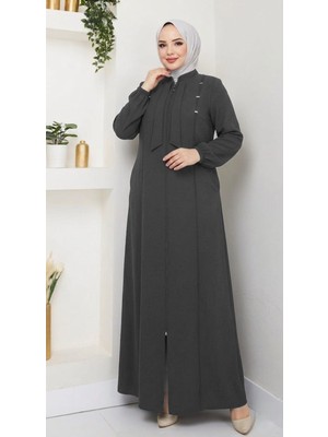 Mihrimah Kadın Büyük Beden Petek Kumaş Hakim Yaka Ferace