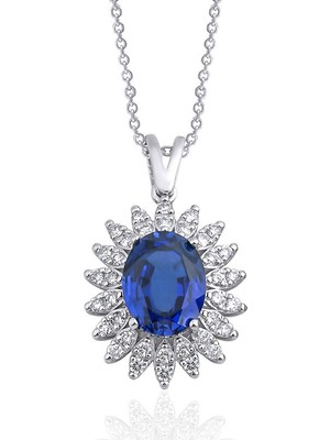 Makdis Pırlanta 2.95 Karat Safir Pırlanta Kolye