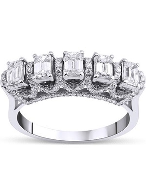 Makdis Pırlanta 1.40 Karat Baget Beştaş Pırlanta Yüzük