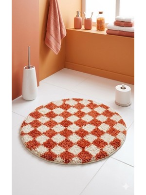 Eurobano Chess Dama Desenli 60X60 cm Küçük Banyolar Için Kaymaz Taban Yıkanabilir Banyo Paspası