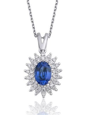 Makdis Pırlanta 1.20 Karat Safir Pırlanta Kolye