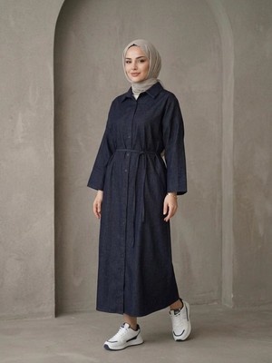 Foremia Roba Detay Elbise-Lacivert -