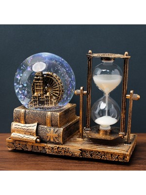 Elektronikçim Dekoratif Kar Küresi ve Kum Saati Gold