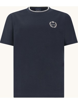 Paul & Shark Erkek Kısa Kol Bisiklet Yaka Rahat Kesim Lacivert T-Shirt 26411064-013