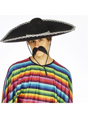 MiraLive Sombrero Meksika Şapkası Gümüş Şeritli Yetişkin Boy