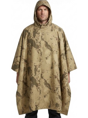 Geniş Kesim Kamuflaj Panço Yağmurluk 120 x 136 cm Kamp Av Outdoor | Tanto Bushcraft