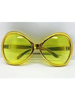 MiraLive Altın Renk Yeşilçam Nostalji 80LI Yıllar 90LI Yıllar Parti Gözlüğü  7X16 cm