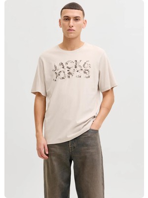 Jack & Jones Jack&jones 12288536 Jjejeff Logo Tee 0 Yaka Kısa Kol Tsh